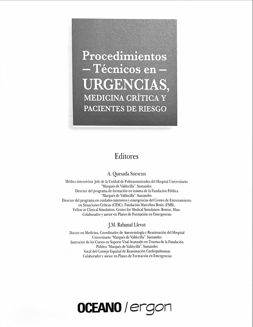 Procedimientos Técnicos en Urgencias, Medicina Crítica y Pacientes de Riesgo