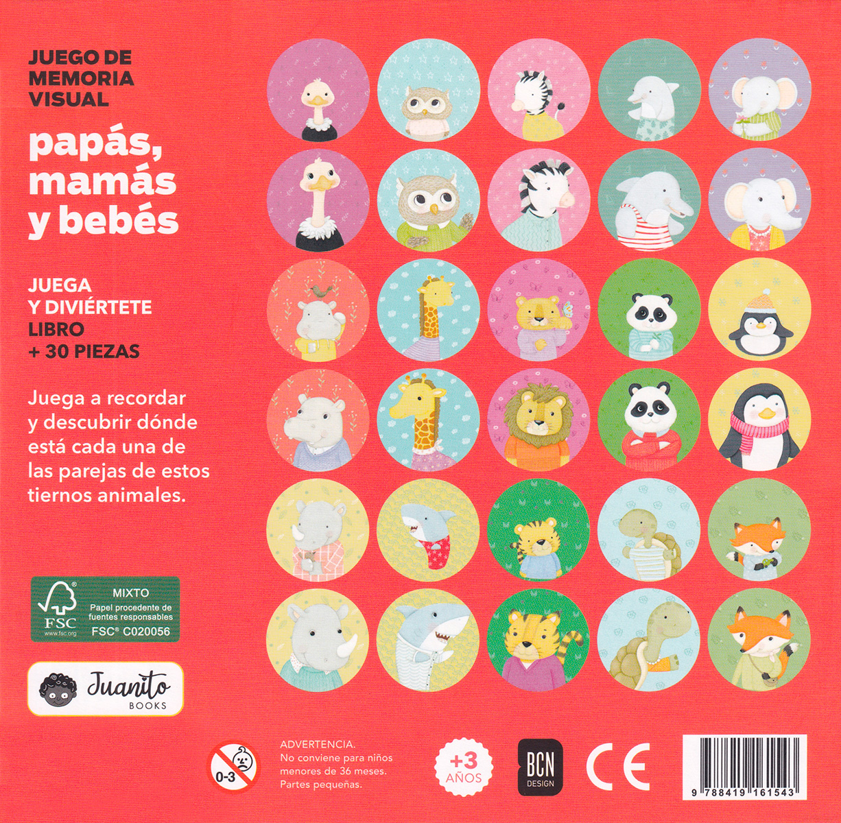 Juego de Memoria Visual Papás, Mamás y Bebés